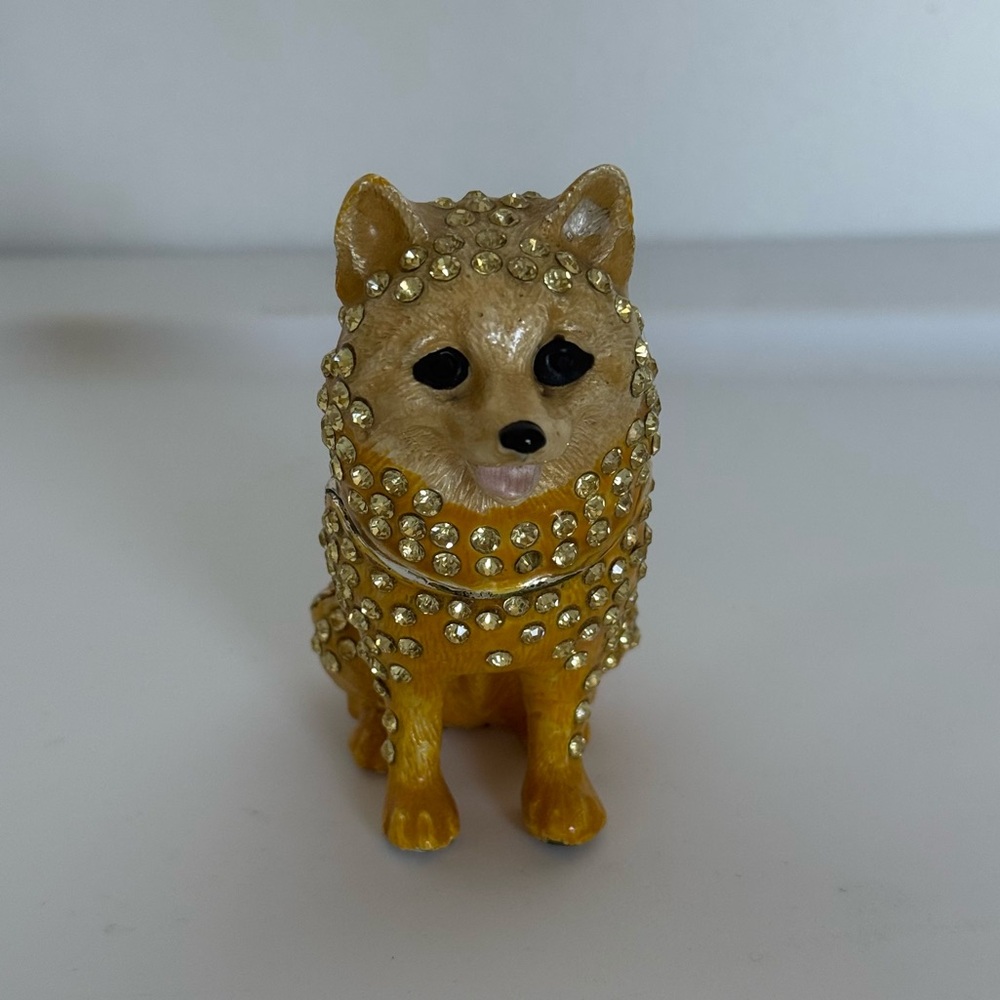 bedazzled shiba inu figurine